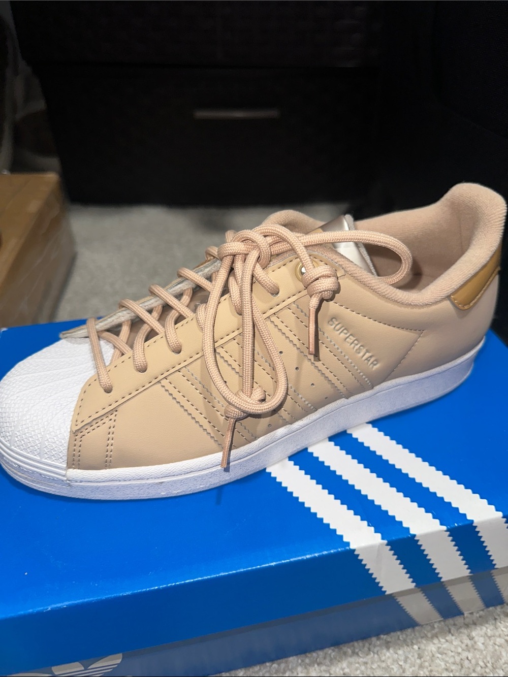 adidas Superstar Sneakers in Beige and White